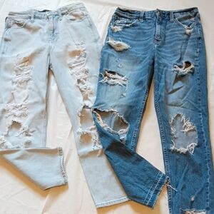 Two Pair Of Distressed Jeans HOLLISTER & ABERCROMBIE Girl Friend S 26 AWESOME